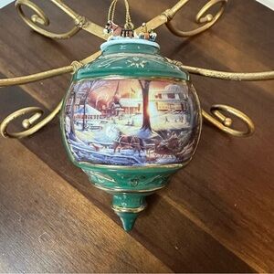 🎄 Vintage 1999 Terry Redlin Holiday Memories Ornament “Racing Home” Bradford